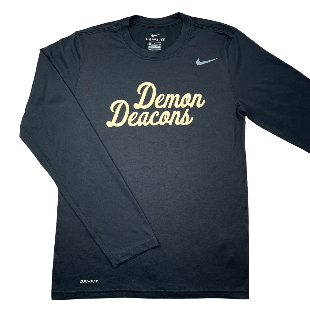 Nike Black Long Sleeve Tee with Gold Print